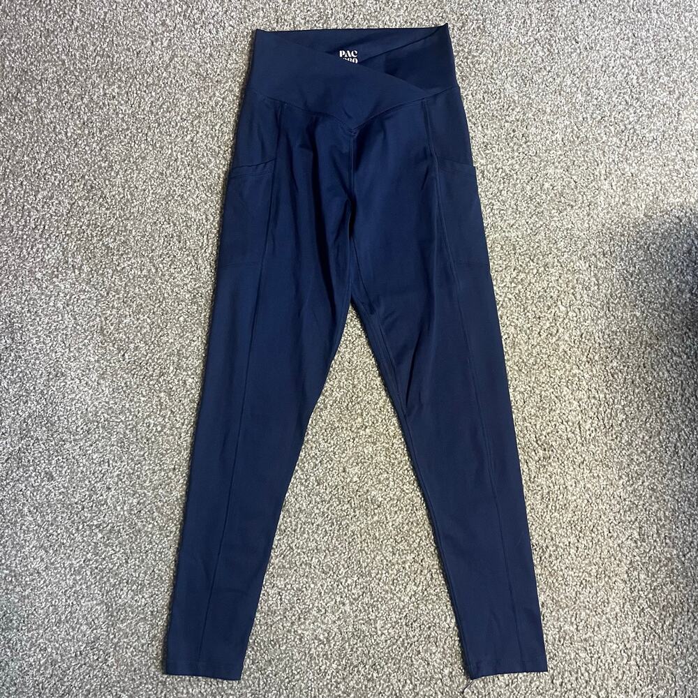 PAC 1980 Navy Blue High Rise Leggings Women’s Medium Yoga Activewear Gym